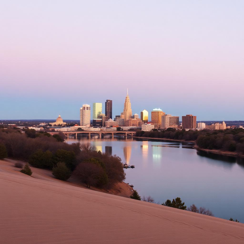 Austin skyline in warm evening light