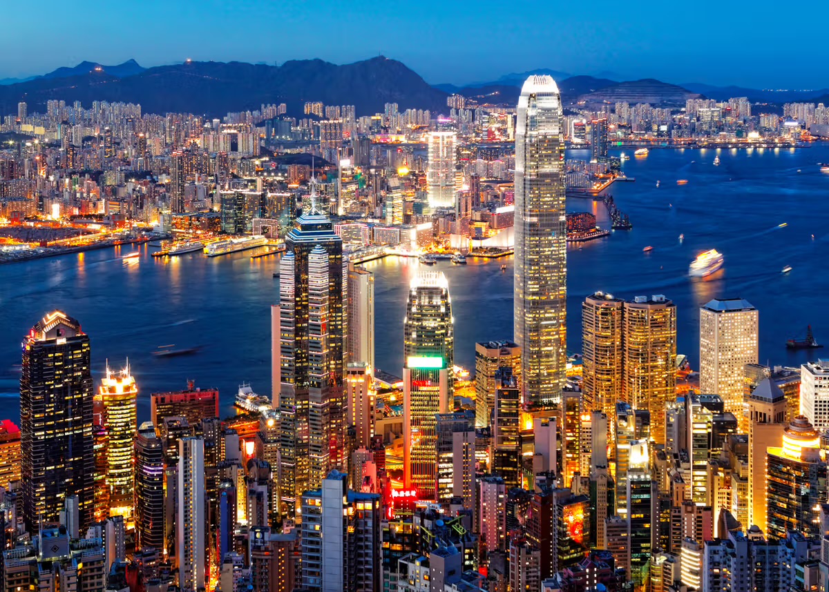 Hong Kong skyline at night from Victoria Peak